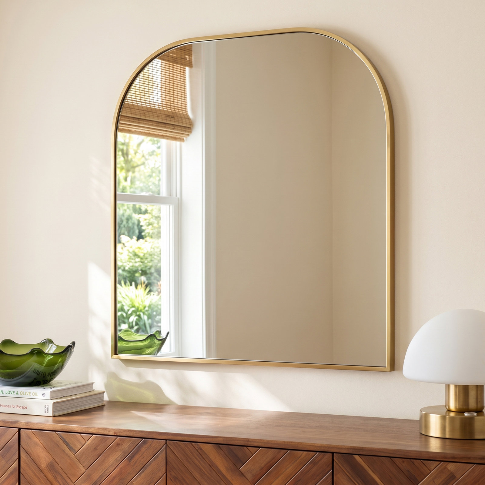 Sabine 42" Accent Mirror, Brass, 38" x 42"
