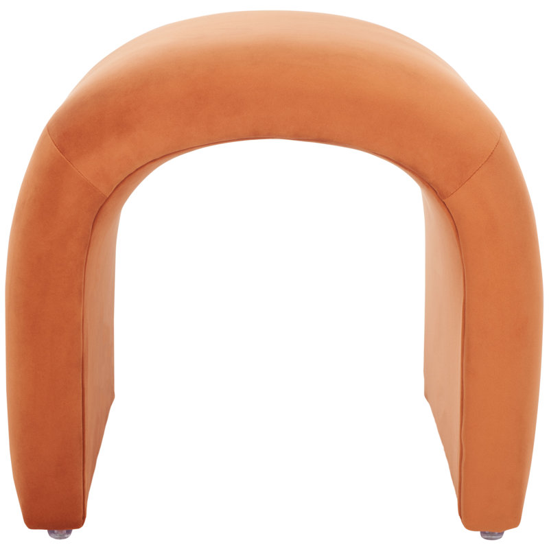 Andeana Upholstered Ottoman, Rust Velvet
