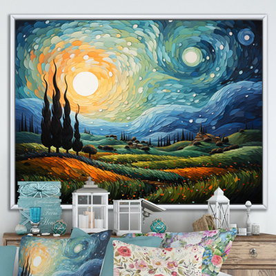 Vangogh The Swaying Cypress II - Vangogh Wall Art by Vincent Van Gogh Painting