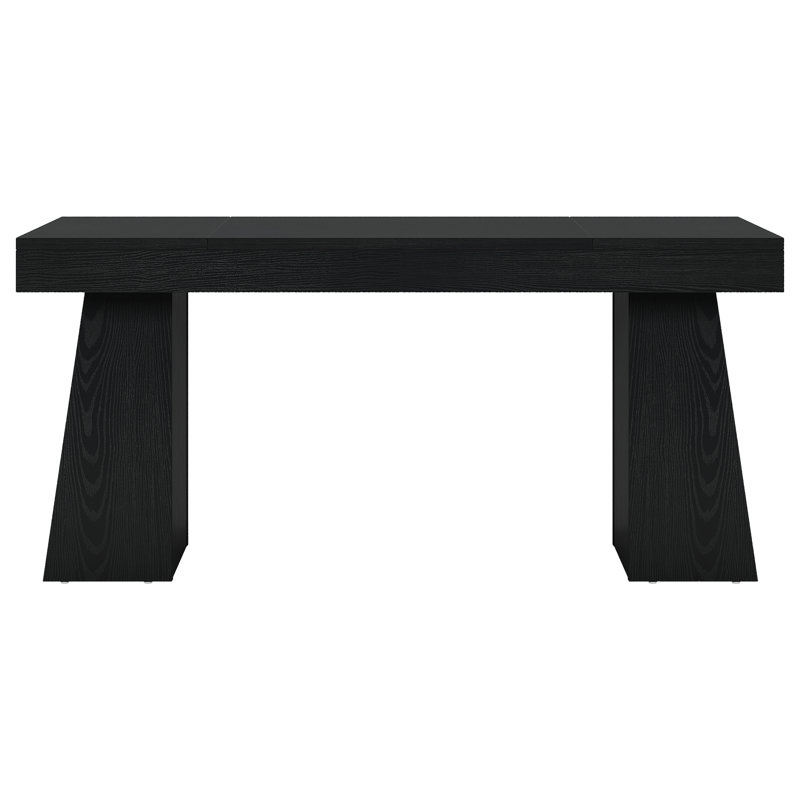 Bureau 55 po avec double caisson, bureau de direction simple, Noir
