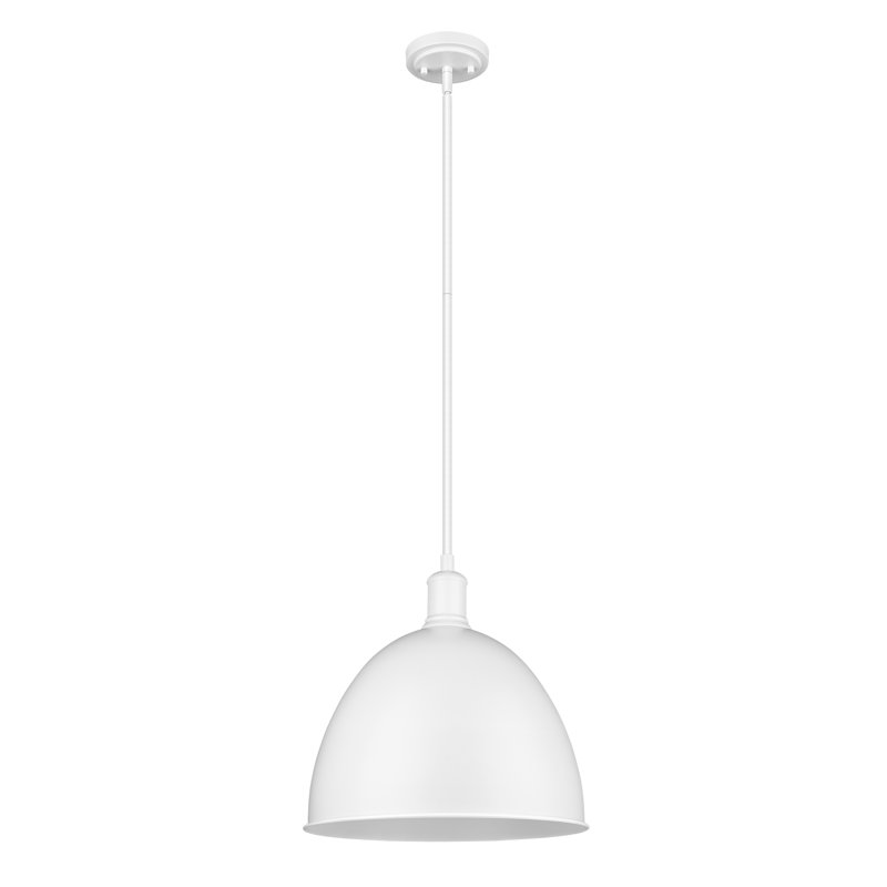 Waldon 1-Light Dimmable Single Pendant , 12.5" H x 12.5" W, Satin White