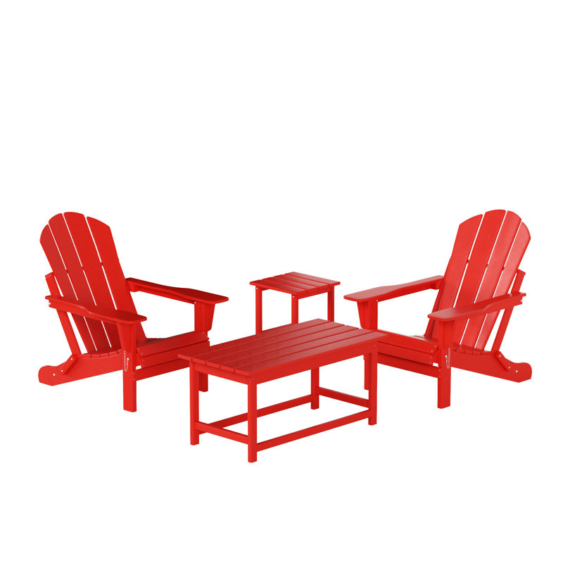 Laguna Foldable Outdoor Adirondack Chair, Red