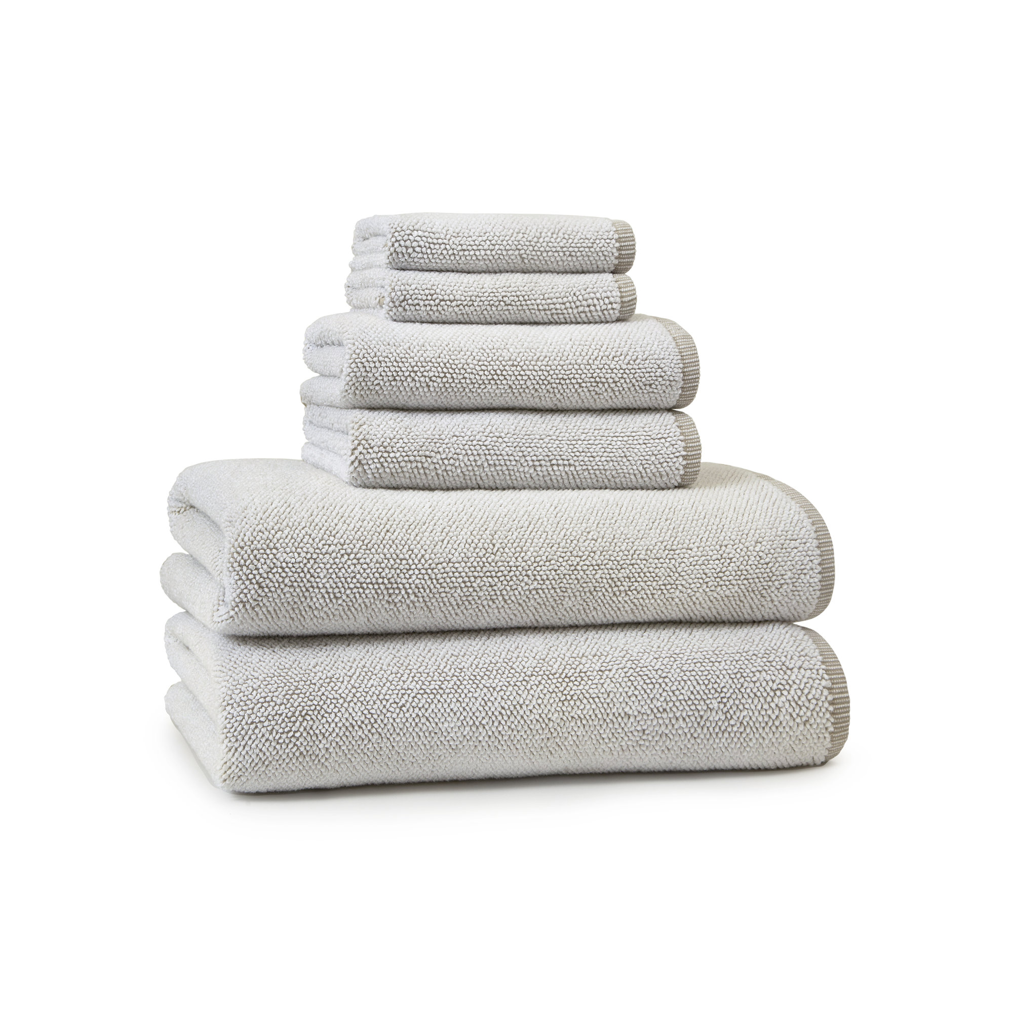 Rust Turkish Cotton Hand Towel, Off White
