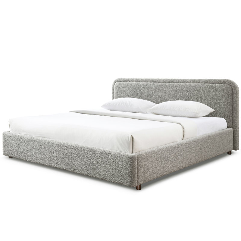 Lit plateforme Baneza, Boucle gris, Très grand