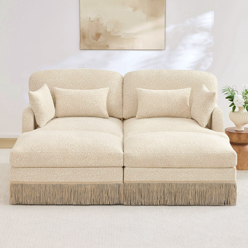 Canapé Comfy Chenille Leopard, Beige
