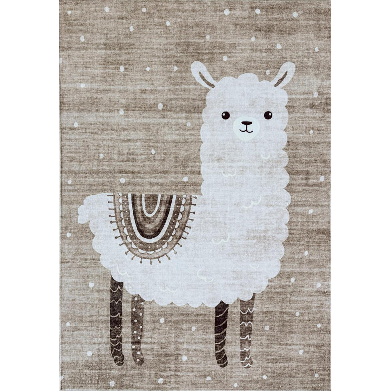 Tapis pour enfant juvénile brun et beige 8 pi x 11 pi