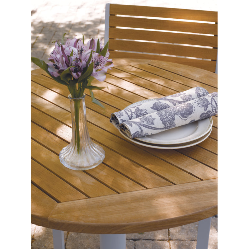 Travira Outdoor Round Bistro Table, 24" W x 24" L, Tekwood Vintage