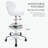 Backed Adjustable Height Ergonomic Lab Stool with Footring Wheels-88301097
