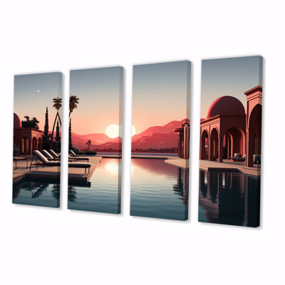 «Desert Coastal Paradise - Desert», ensemble d'art mural 4 pièces