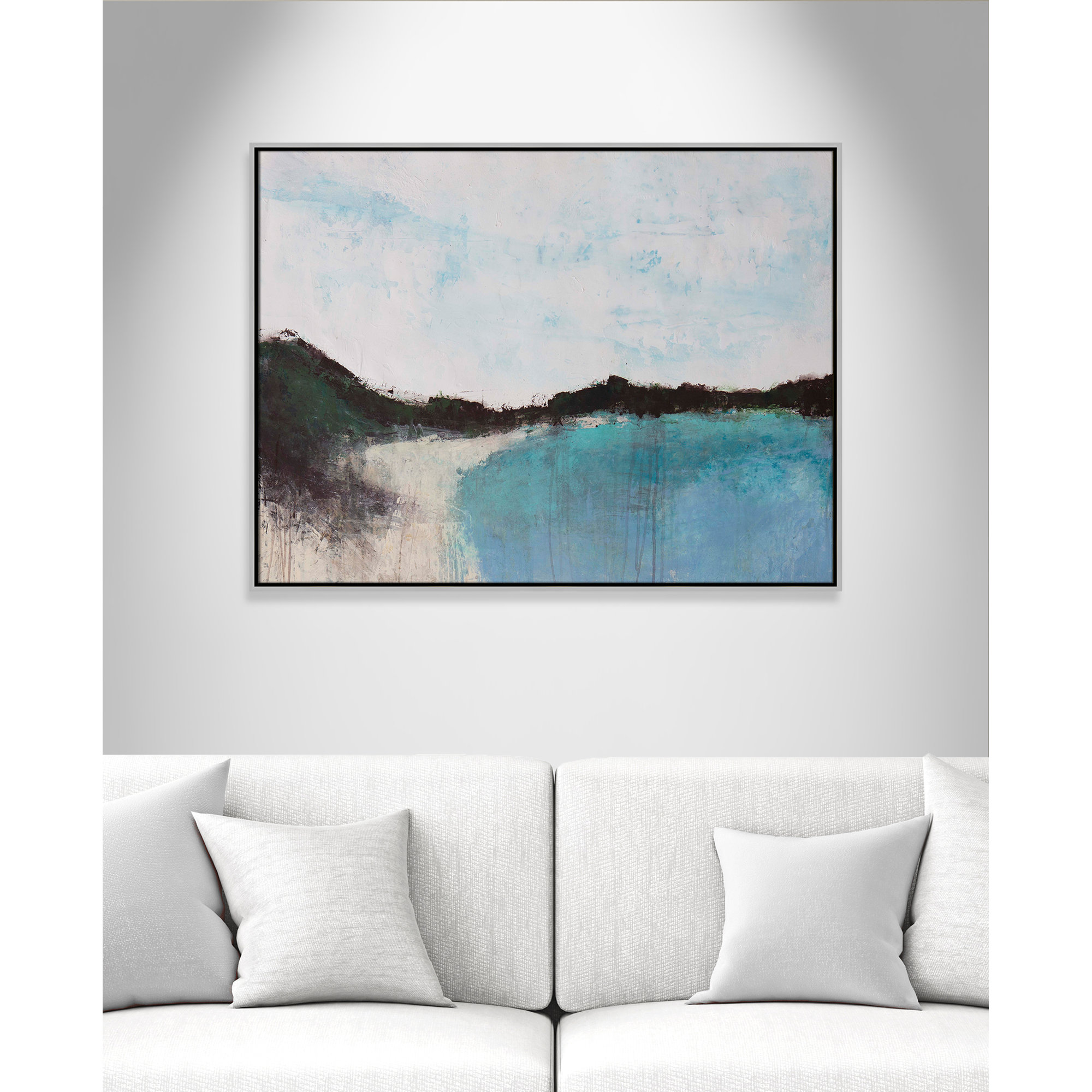 Mountainside Lakeview III by Filippo Ioco, Silver Framed, 31.5'' H x 41.5'' W x 2'' D