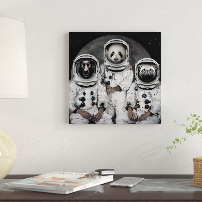 « astro animaux », impression sur toile, H 48 po x l 48 po x P 1,5 po, Toile tendue