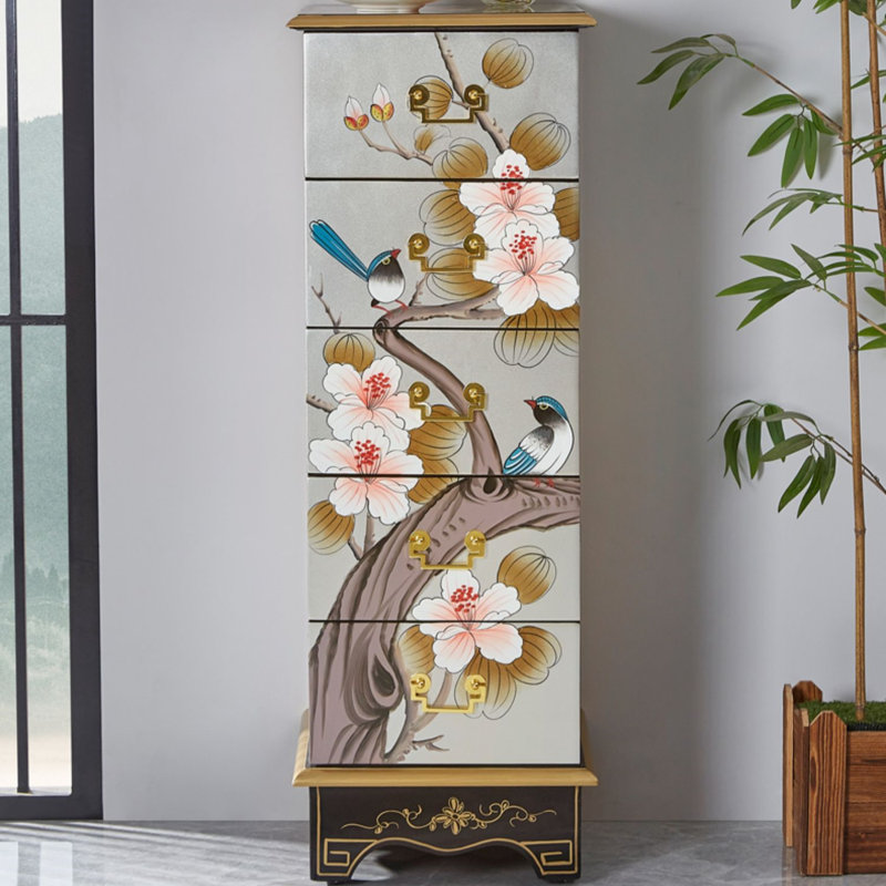 Commode décorative à 5 tiroirs pour chambre à coucher et salon