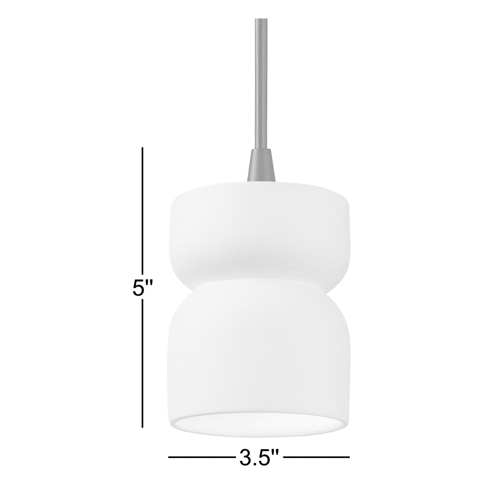 Leni Dimmable Ceramic Single Light Pendant, Matte White, Matte Black
