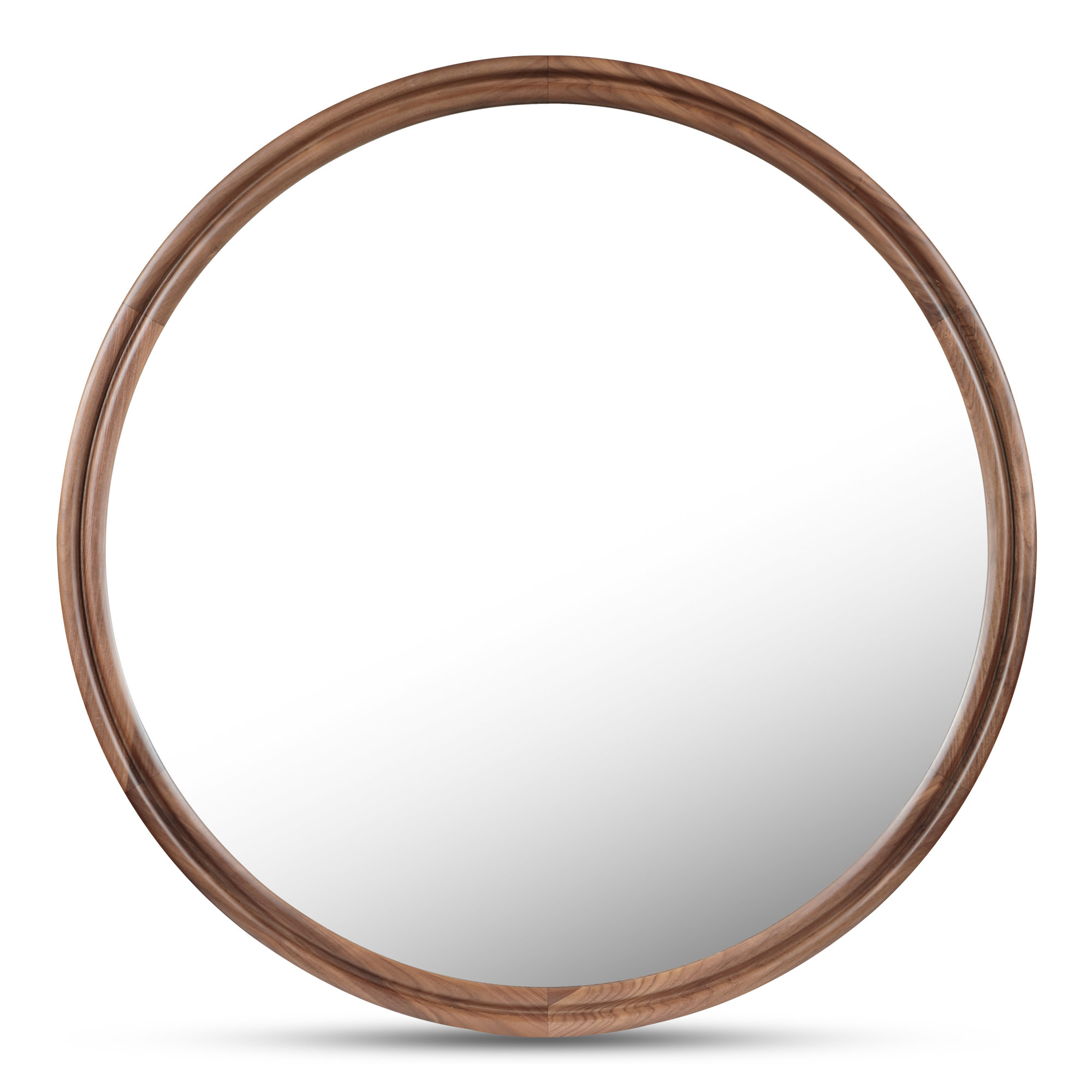 Alcott Large Round Mirror, 48" x 48", Wanut, Round