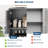 Modern Accent Cabinet with Doors and 3 -Tier Storage Cabinet Wooden Buffet Display Stand with Strong Legs for Living Room Dining Room Kitchen Hallway (Black)-667217791