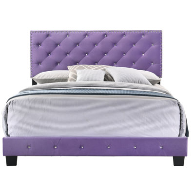 Transitional Purple Full Bed With Support
