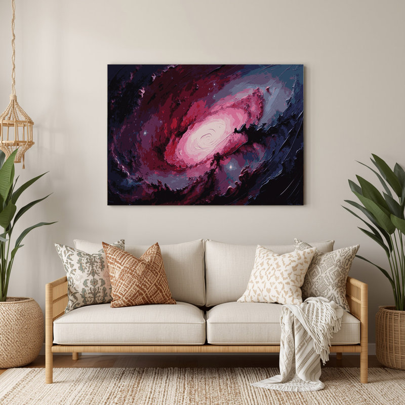 Art mural en métal mauve, H 240 po x l 240 po x P 0,05 po