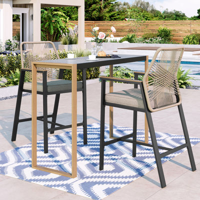 2 - Person Rectangular Outdoor Dining Set With Cushions