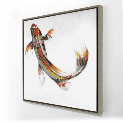 Butterfly Koi Fish - Décoration de salle de bain en toile encadrée | Home Art