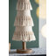 Lampe en forme de cône à franges avec base en bois, parfaite pour ajouter une touche bohème chic à n'importe quelle pièce