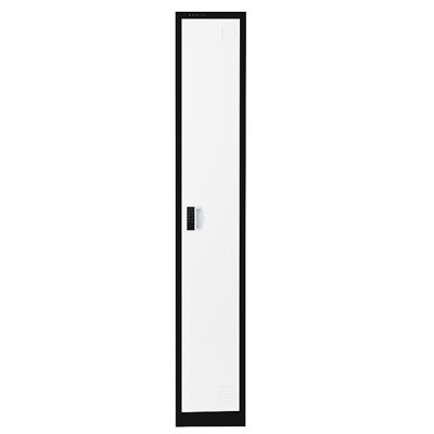 72" x 12" x 12" 1-Door Steel Single Tier Locker with Digital Lock- Employee & Student Storage for Schools, Gym, Workplace - Includes Shelf, Hooks, Ventilation & Card Holder - Easy Assembly
