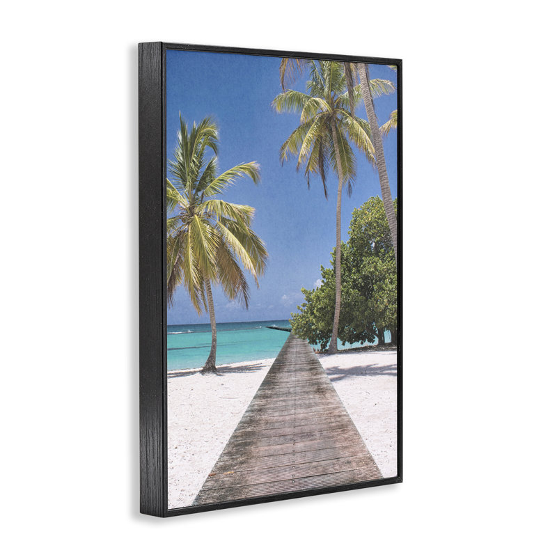 Giclée sur la côte tropicale Pristine Morning, conception de Marcus Prime, H 18 po x l 12 po, Giclée encadrée noir minuit