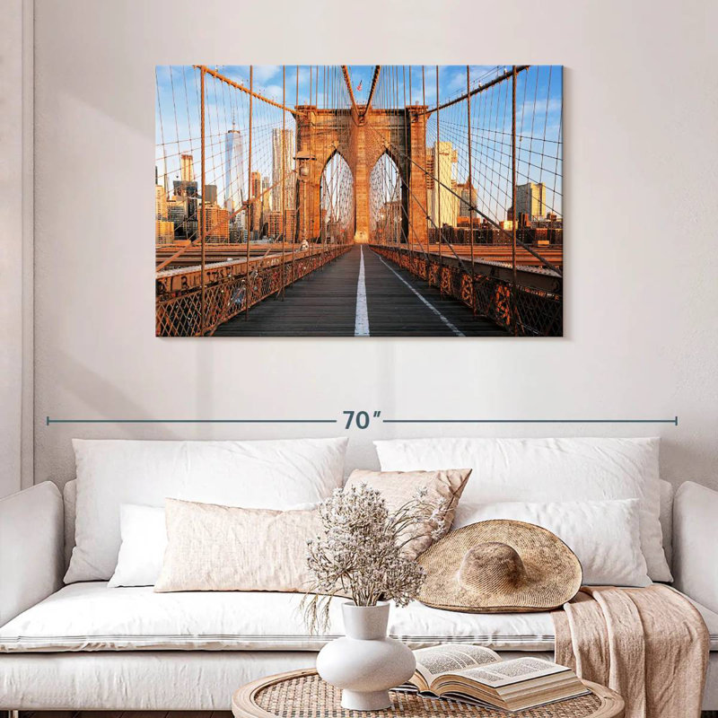 Pont de Brooklyn au lever du jour, H 30 po x l 45 po