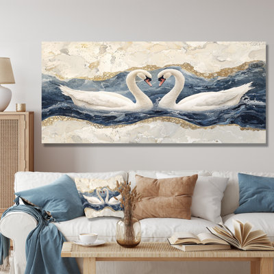 Dochas Marble Dance Of The Swan IV - Swans Wall Art