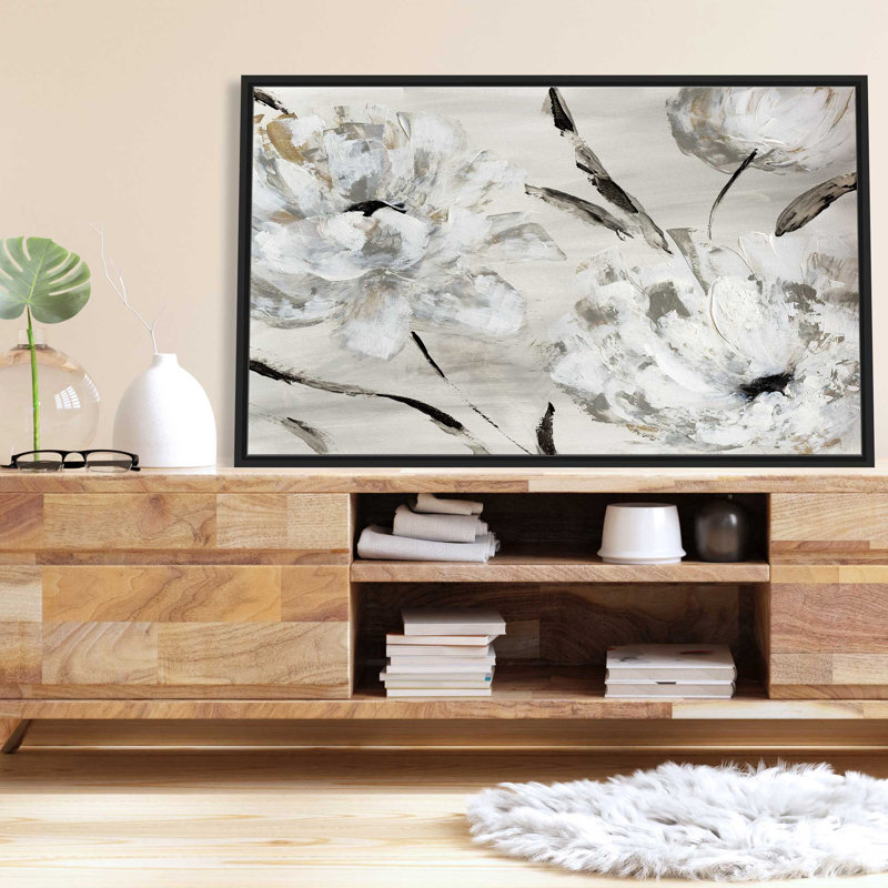 " Misty Morning Blooms " by Katrina Craven Painting Print, 31.5" H x 51.5" W x 2" D