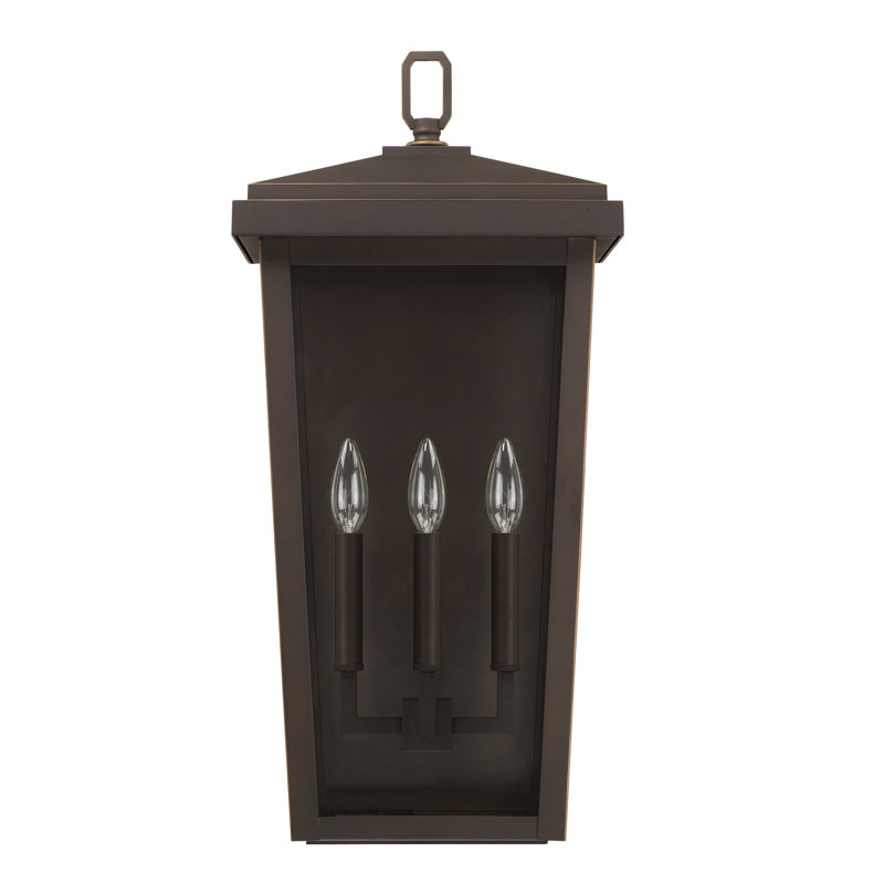 Lanterne murale d'extérieur 3 lumières Maghull, H 32 po x l 16 po x p 10 po, Bronze huilé