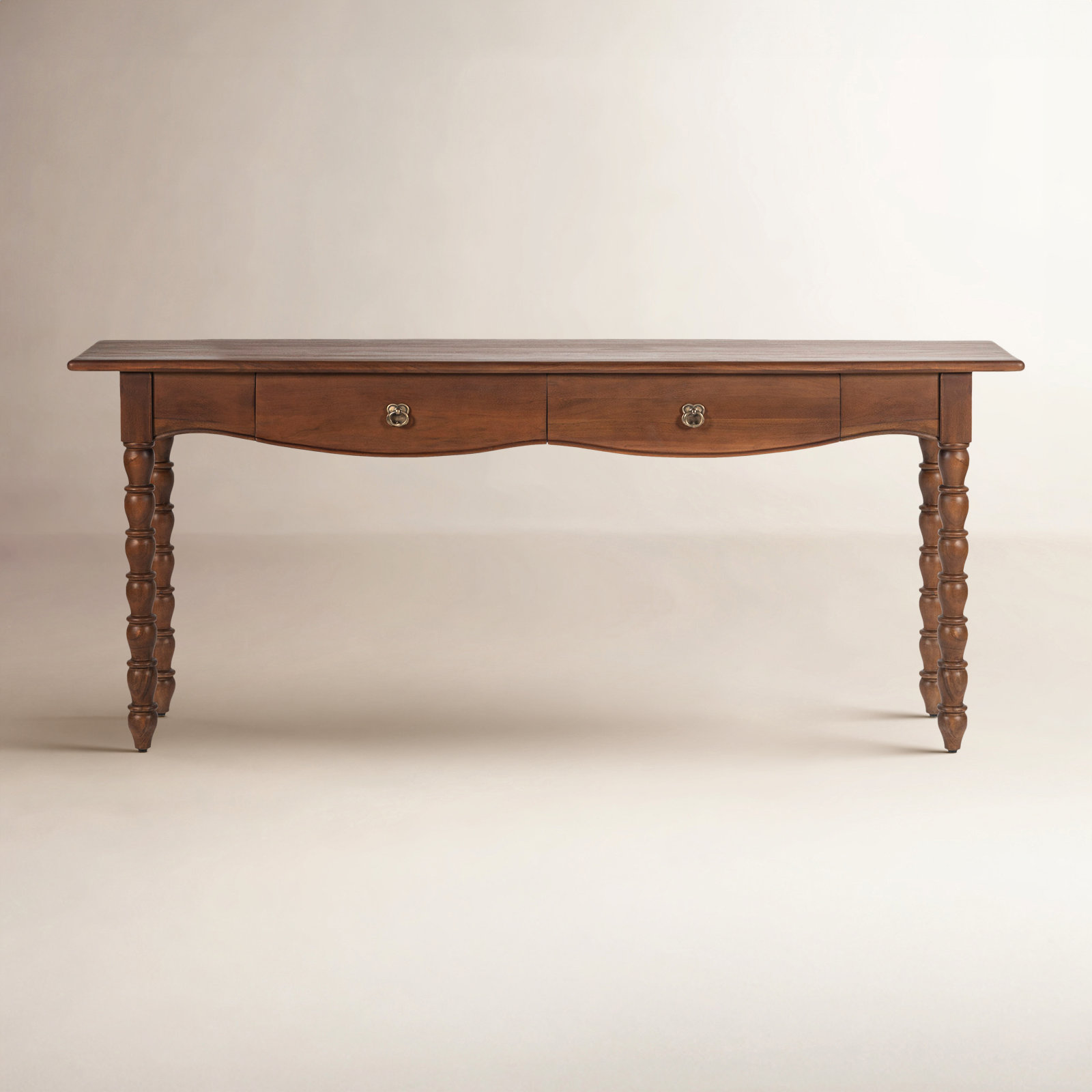 Isabel Spindle 2-Drawer Console Table, Brown, 30.25'' H X 17.8'' W X 72'' D