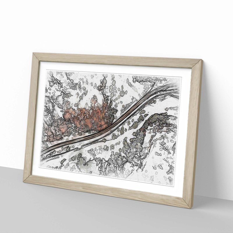 The Road to Nowhere in Abstract - Framed Print, Oak, 60cm H x 91cm W x 2cm D