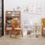 HOMCOM L Shaped Desk with Bookshelf-1263105934