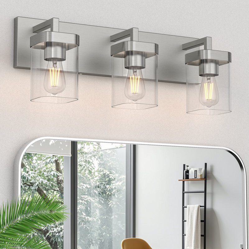Éclairage pour meuble-lavabo à 3 lumières à intensité variable Molinell, Brushed Nickel, Trois lumières