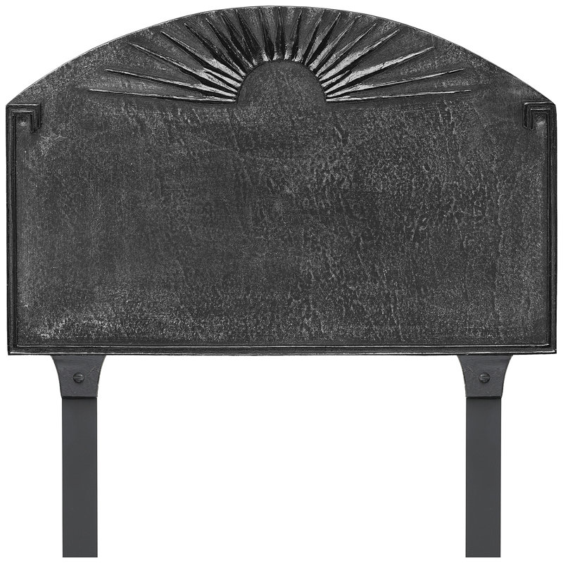 Plaque d’adresse pour gazon à 2 lignes à polygramme de soleil, Fer suédois / Noir, Oui