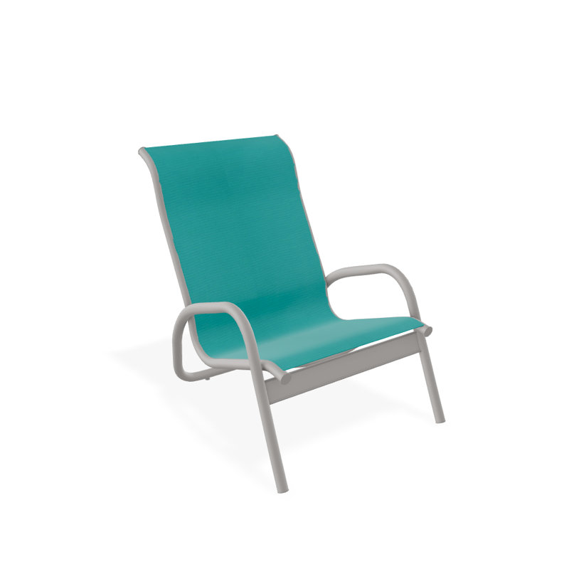 Gardenella Patio Chair, Aqua, Warm Gray