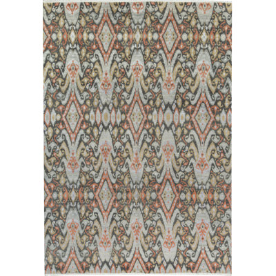 One-of-a-Kind Hand-Knotted High-Quality Beige/Orange/Black Area Rug