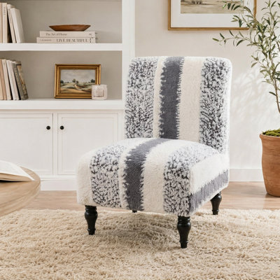 Non-Slip Accent Chair Cover - Plush Stretchable Slipcover for Armless Slipper Chairs