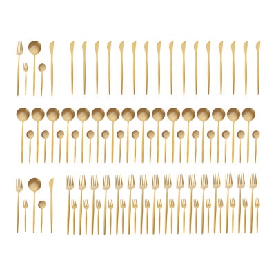 Stainless Steel 90 Pieces Flatware Set