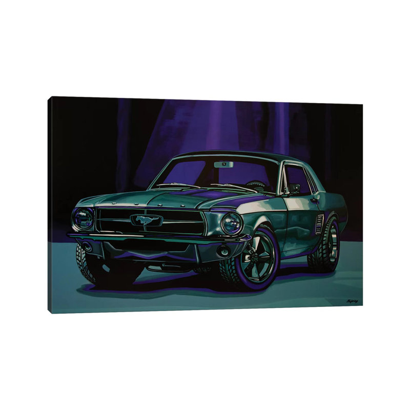 "Ford Mustang" par Paul Meijering, reproduction d'art sur toile tendue, H 26 po x l 40 po x 1,5 po