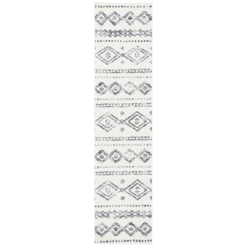 Tapis ivoire / gris Gulick, Tapis de couloir 2 pi 2 po x 9 pi