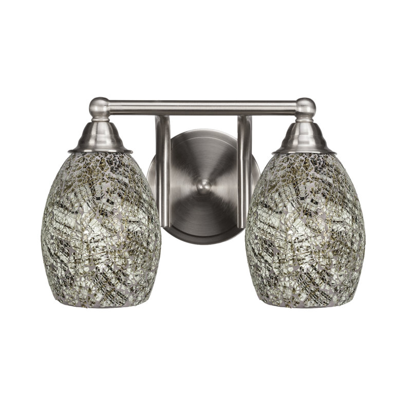 Michell 2-Light Bath Bar, Natural, Brushed Nickel