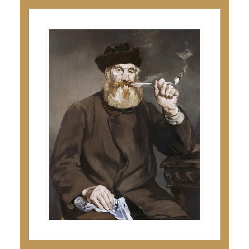 «Man smoking a tuyau» par Édouard Manet, impression giclée sur cadre, H 27,9 po x l 23,5 po