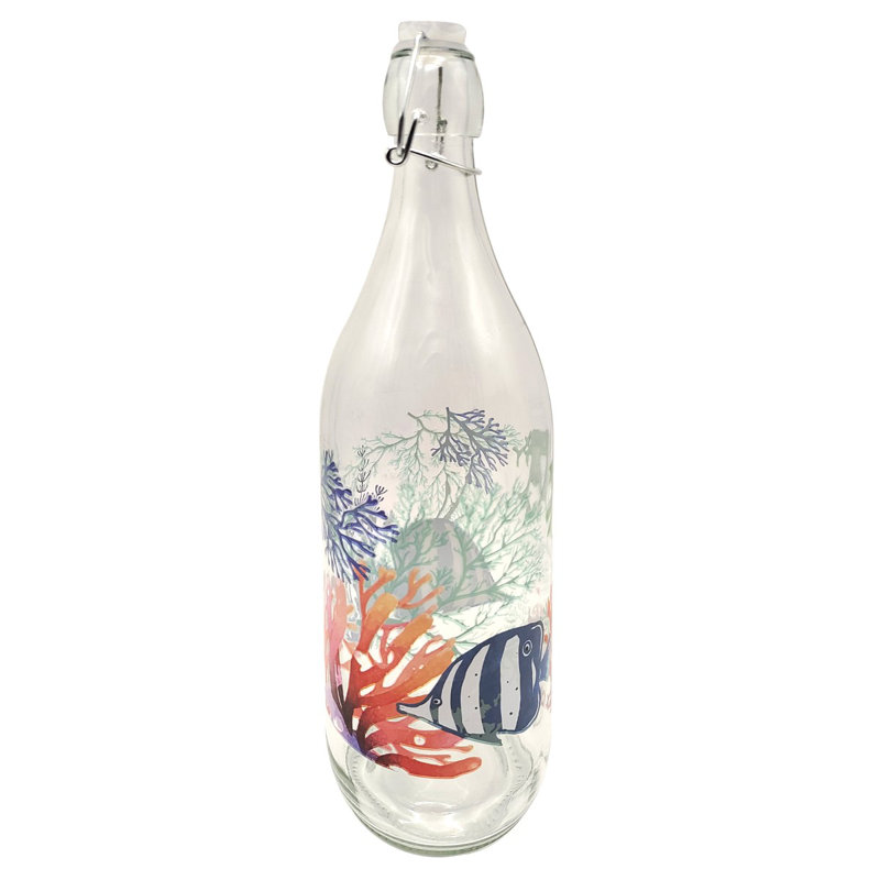 Lucrezia Decor Home Decorative Bottle with Fish-Shaped Stopper for Liquid Storage, Unique and Attractive Design