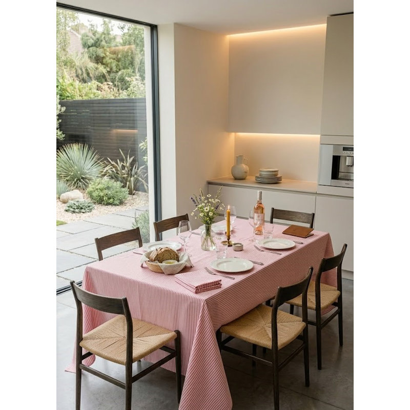 Cotton Bistro Kitchen Tablecloth Collection for Everyday Dining and Elegant Gatherings, RED, 60X90