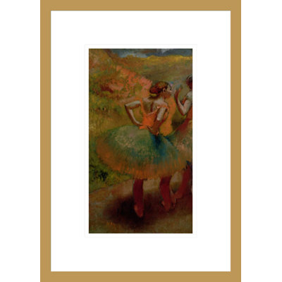 Danseurs portant des jupes vertes par Edgar Degas, impression giclée encadrée