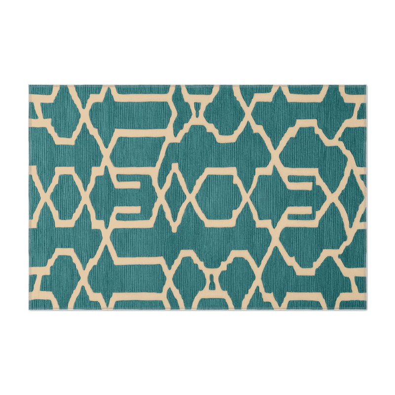 Tapis bleu intérieur et extérieur Trellis, Rectangle 9 pi x 12 pi
