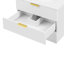 Armoire murale flottante avec double tiroir et lavabo en céramique-1483434616