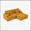 Canapé 88,58 pouces en velours côtelé orange avec un seul pied de rangement et quatre coussins, doux et élégant pour une détente confortable-975834706