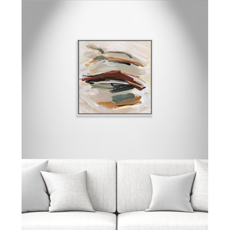 Carmina Spring Shadows by Susan Jill - Floater Frame Painting on Canvas, 25.5" H x 25.5" W, White 